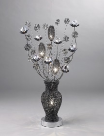 Nevada Aluminium Crystal Table Lamps Diyas Home Armed Table Lamps